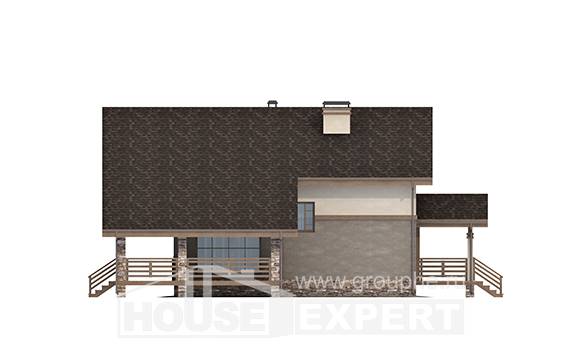 160-010-Л Проект двухэтажного дома мансардой, небольшой коттедж из газобетона, Атырау