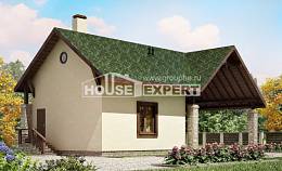 060-001-Л Проект двухэтажного дома с мансардой и гаражом, компактный дом из арболита Караганда, House Expert