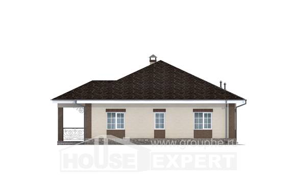 100-004-Л Проект одноэтажного дома, классический дом из арболита Экибастуз, House Expert