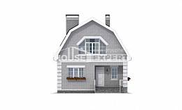 130-005-П Проект двухэтажного дома мансардой, бюджетный коттедж из теплоблока Туркестан, House Expert