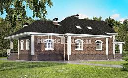 490-001-П Проект трехэтажного дома с мансардой и гаражом, красивый загородный дом из кирпича Уральск, House Expert