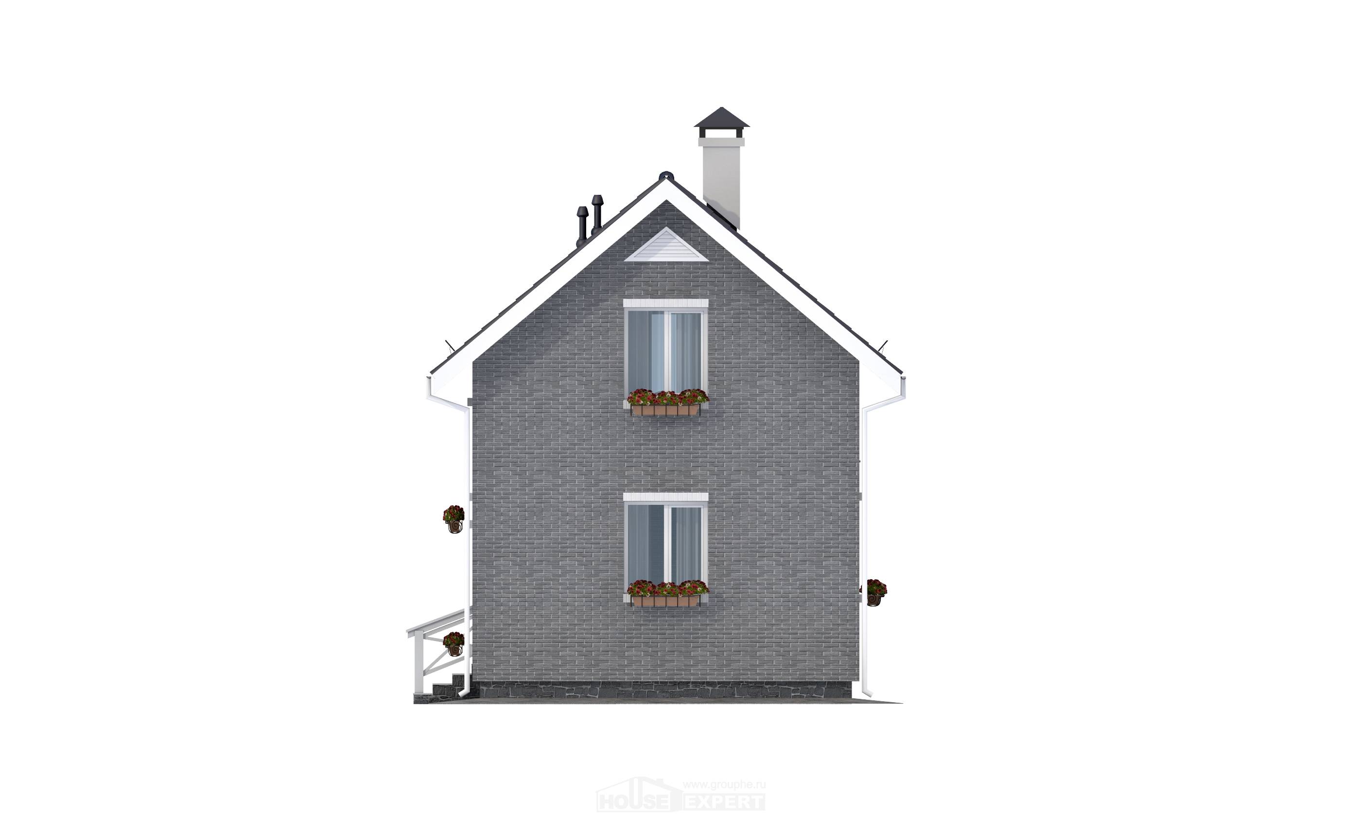 045-001-П Проект двухэтажного дома мансардой, современный коттедж из теплоблока Жанаозен, House Expert