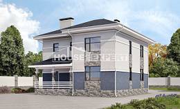 150-014-Л Проект двухэтажного дома, скромный загородный дом из газосиликатных блоков Уральск, House Expert