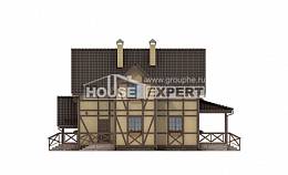 160-003-П Проект двухэтажного дома с мансардным этажом, недорогой коттедж из бризолита, Атырау