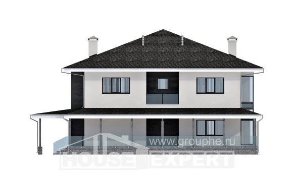 245-002-П Проект двухэтажного дома, гараж, уютный загородный дом из бризолита Темиртау, House Expert