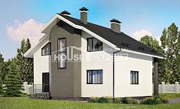 150-005-Л Проект двухэтажного дома с мансардным этажом, современный домик из поризованных блоков Туркестан, House Expert