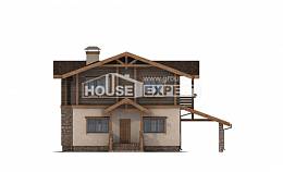 170-004-П Проект двухэтажного дома с мансардным этажом, гараж, бюджетный домик из керамзитобетонных блоков из дерева Петропавловск, House Expert