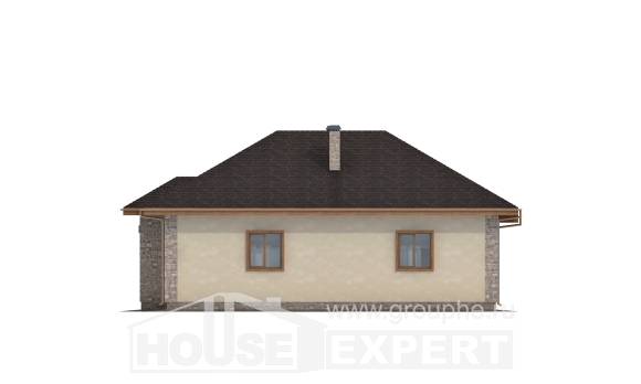 130-006-Л Проект одноэтажного дома, гараж, простой домик из теплоблока, Караганда