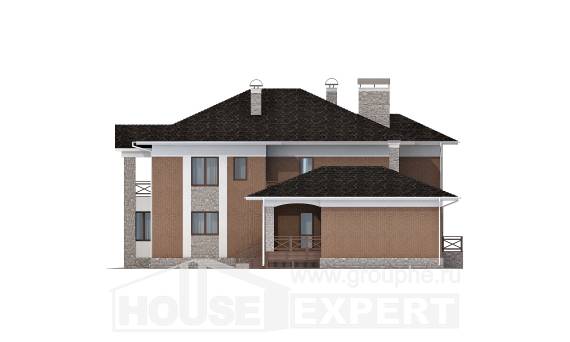 520-002-Л Проект трехэтажного дома и гаражом, просторный домик из блока, Павлодар