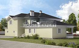 410-002-Л Проект двухэтажного дома и гаражом, просторный домик из газобетона, House Expert