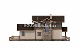 170-004-П Проект двухэтажного дома с мансардой, гараж, недорогой коттедж из блока из бревен Рудный, House Expert