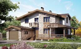 220-001-П Проект двухэтажного дома с мансардой и гаражом, современный загородный дом из поризованных блоков Уральск, House Expert