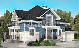 180-002-П Проект двухэтажного дома с мансардным этажом и гаражом, простой загородный дом из кирпича, Костанай