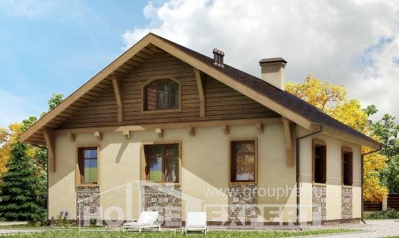 080-002-П Проект одноэтажного дома, классический загородный дом из бризолита Павлодар, House Expert