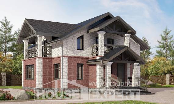 160-014-Л Проект двухэтажного дома, бюджетный дом из газобетона Павлодар, House Expert