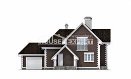 190-003-Л Проект двухэтажного дома мансардный этаж и гаражом, классический домик из поризованных блоков Тараз, House Expert