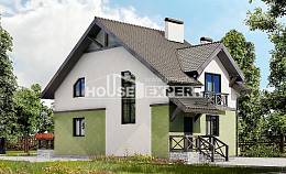 120-003-П Проект двухэтажного дома с мансардой, уютный домик из арболита Алма-Ата, House Expert