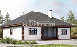 135-003-П Проект одноэтажного дома, доступный загородный дом из теплоблока, House Expert