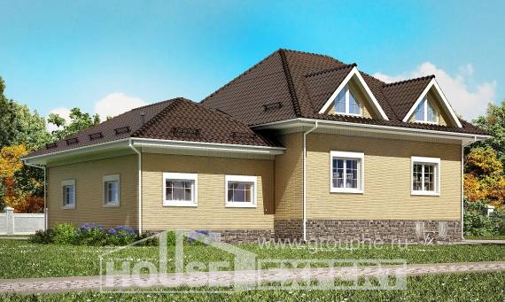 400-001-П Проект трехэтажного дома с мансардным этажом и гаражом, большой дом из керамзитобетонных блоков, Усть-Каменогорск