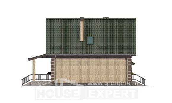 160-007-П Проект двухэтажного дома мансардой и гаражом, недорогой коттедж из керамзитобетонных блоков, Тараз