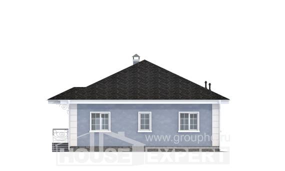 100-001-П Проект одноэтажного дома, экономичный загородный дом из блока, Уральск