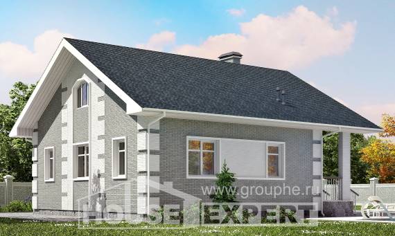 115-001-Л Проект двухэтажного дома с мансардным этажом, классический домик из керамзитобетонных блоков Темиртау, House Expert