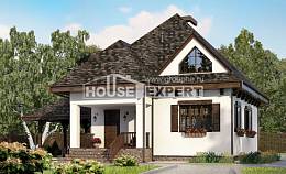 110-002-Л Проект двухэтажного дома мансардный этаж, гараж, небольшой дом из арболита Экибастуз, House Expert