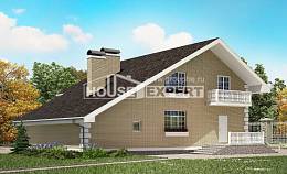 190-005-П Проект двухэтажного дома с мансардой и гаражом, просторный дом из теплоблока, Уральск