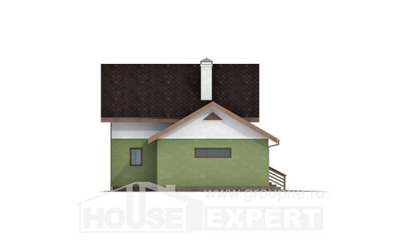 120-002-П Проект двухэтажного дома мансардный этаж, гараж, уютный коттедж из твинблока, House Expert