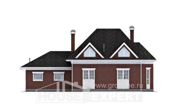 290-002-П Проект двухэтажного дома с мансардным этажом и гаражом, огромный дом из газосиликатных блоков Темиртау, House Expert