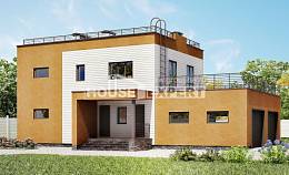 180-012-П Проект двухэтажного дома, гараж, простой загородный дом из кирпича, Талдыкорган