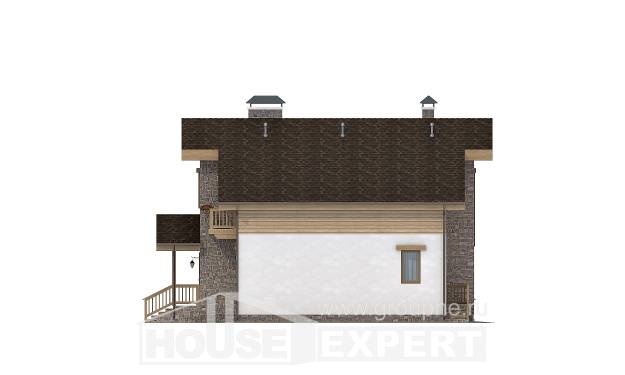 150-004-П Проект двухэтажного дома с мансардным этажом, современный коттедж из газобетона, Караганда