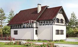 180-014-П Проект двухэтажного дома мансардой, бюджетный коттедж из газобетона Атырау, House Expert