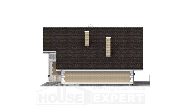 190-005-П Проект двухэтажного дома мансардный этаж и гаражом, современный коттедж из твинблока, House Expert