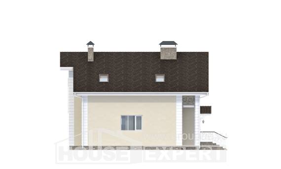 150-002-Л Проект двухэтажного дома с мансардой и гаражом, небольшой коттедж из теплоблока Кызылорда, House Expert