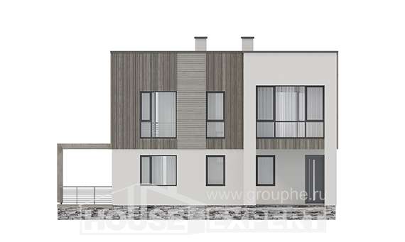 150-017-П Проект двухэтажного дома, скромный домик из газосиликатных блоков, Уральск