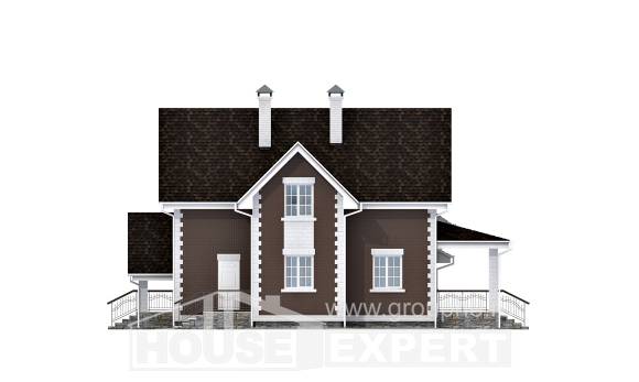 190-003-Л Проект двухэтажного дома с мансардным этажом, гараж, красивый коттедж из твинблока Рудный, House Expert