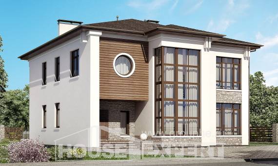 300-005-П Проект двухэтажного дома, уютный загородный дом из кирпича Костанай, House Expert