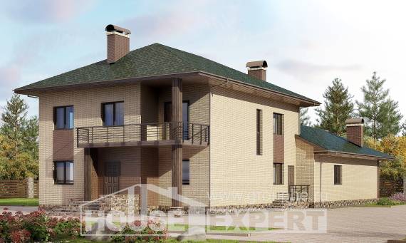 305-003-П Проект двухэтажного дома, большой загородный дом из теплоблока, Петропавловск