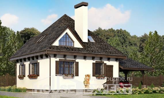 110-002-Л Проект двухэтажного дома мансардный этаж, гараж, классический домик из бризолита, Павлодар