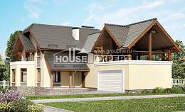 255-003-П Проект трехэтажного дома мансардой и гаражом, просторный домик из газобетона Караганда, House Expert