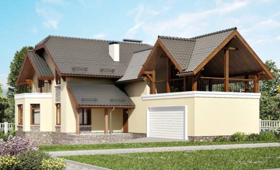 255-003-П Проект трехэтажного дома с мансардой, гараж, современный дом из теплоблока, Туркестан