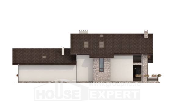 480-001-Л Проект двухэтажного дома мансардой, большой коттедж из газосиликатных блоков, Тараз