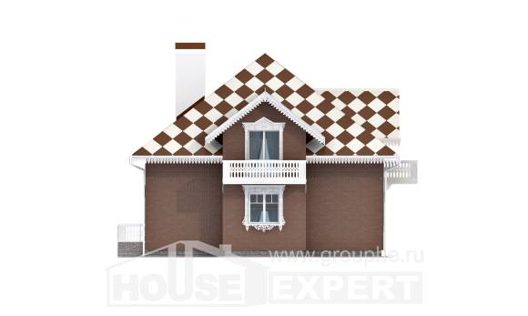 155-003-Л Проект двухэтажного дома с мансардой, гараж, красивый дом из теплоблока Шымкент, House Expert