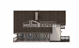 155-007-П Проект двухэтажного дома, гараж, бюджетный коттедж из блока, House Expert