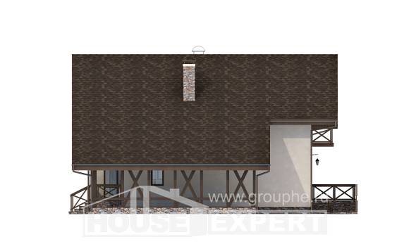 155-007-П Проект двухэтажного дома, гараж, небольшой дом из керамзитобетонных блоков, Экибастуз
