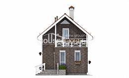045-001-Л Проект двухэтажного дома мансардный этаж, эконом дом из керамзитобетонных блоков, Актобе