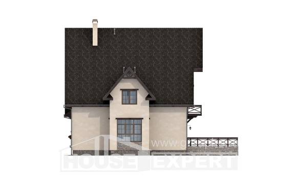 435-002-П Проект трехэтажного дома мансардой и гаражом, огромный загородный дом из пеноблока, Петропавловск