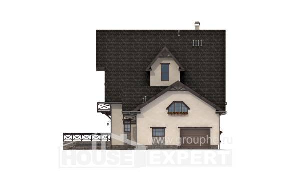 435-002-П Проект трехэтажного дома мансардой и гаражом, большой загородный дом из пеноблока, Кызылорда