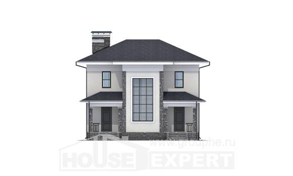 155-011-П Проект двухэтажного дома, доступный коттедж из газосиликатных блоков, Семей
